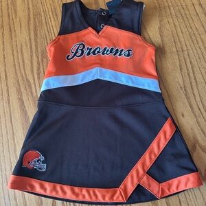 NFL BROWNS Cheerleader Dress - Orange, Black, and White 2T
